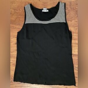 Striped Yoke Black Tank Top Kayle Hope Large